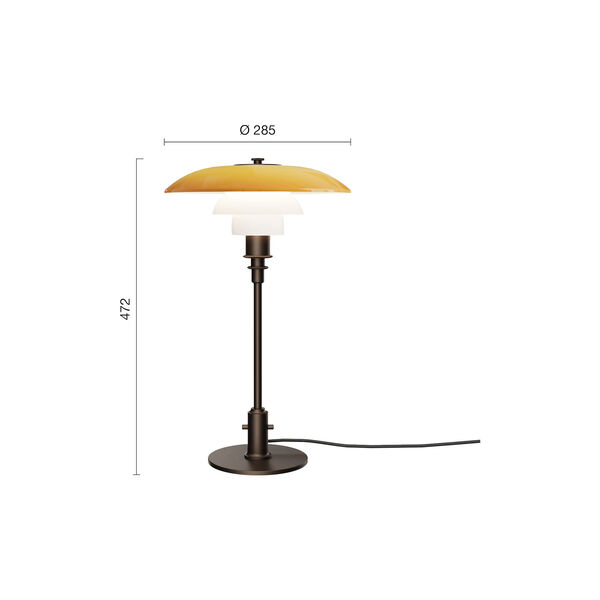 PH 3/2 Bordslampa Centenary Edition, amber/opal white, Louis Poulsen