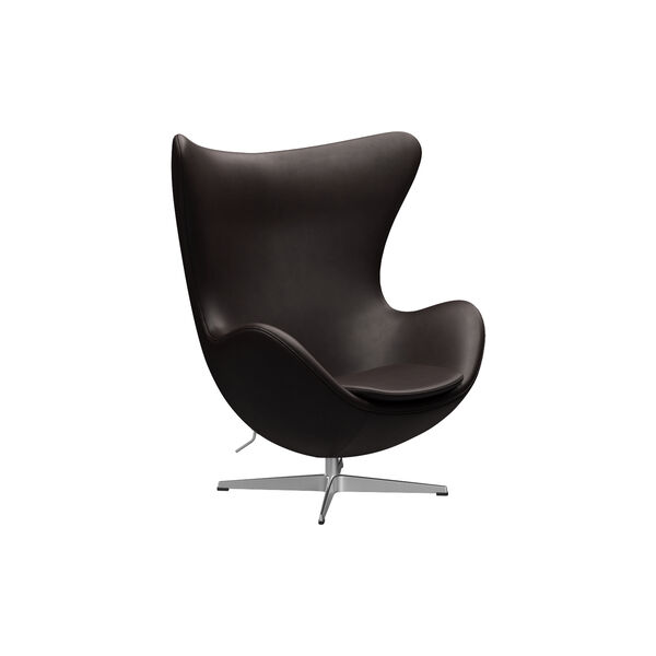 &Auml;gget&trade; 3316 Loungestol, Grace dark brown/satin brushed aluminium, Fritz Hansen