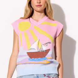 Bubbles Vest, pink sea, HUNK&Oslash;N