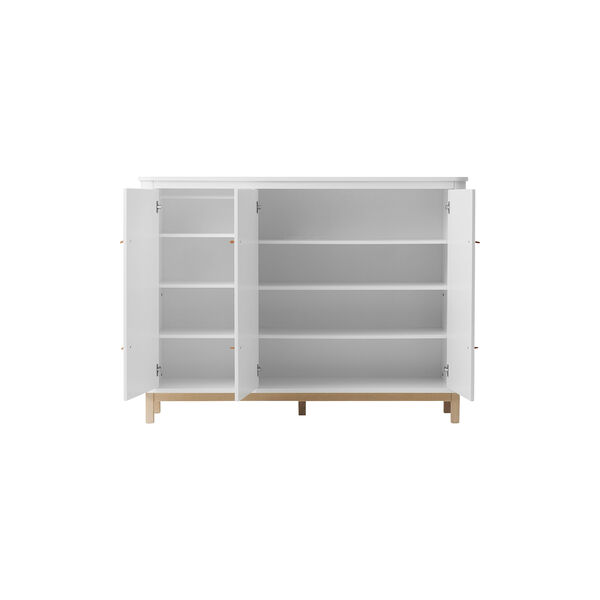 Wood Multi Cupboard 3 Doors, white/oak, Oliver Furniture