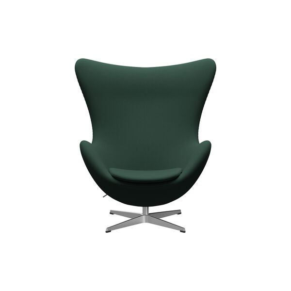 &Auml;gget&trade; 3316 Loungestol, Christianshavn 1160 dark green uni/satin brushed aluminium, Fritz Hansen