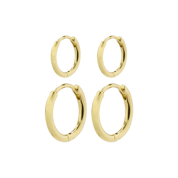Ariella huggie hoops 4 pcs, gold-plated, Pilgrim