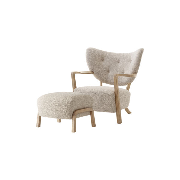 Wulff ATD2 Lounge Chair and ATD3 Pouf, Karakorum 003/oiled oak, &Tradition