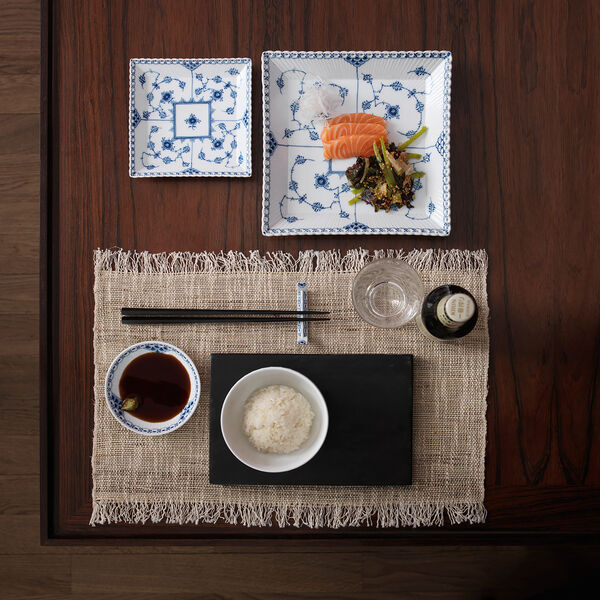 Blue Fluted Full Lace stor fyrkantigt tallrik 21 cm, Royal Copenhagen