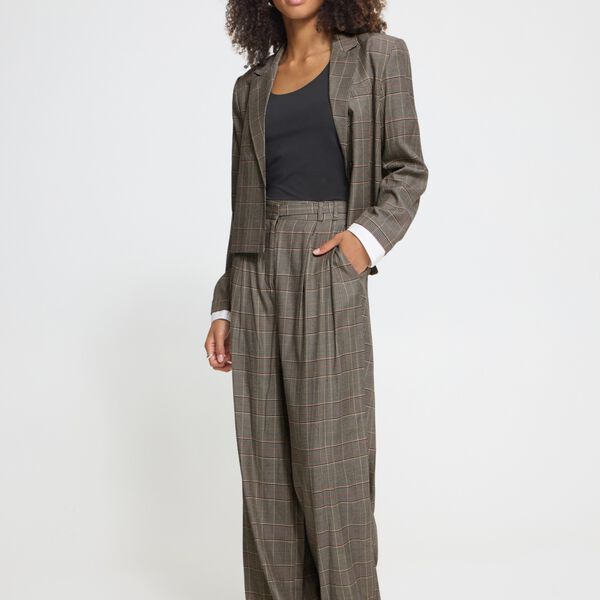 IHLAITO Trousers, black/toasted check, ICHI