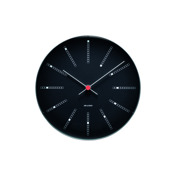 Bankers v&auml;ggur, svart, Arne Jacobsen Clocks