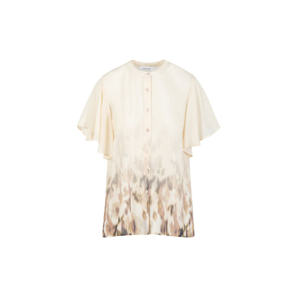 Ruffle top in Floral border print, floral border print, Coster Copenhagen