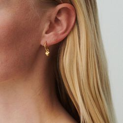 Heart earrings, gold, Pernille Corydon Jewellery