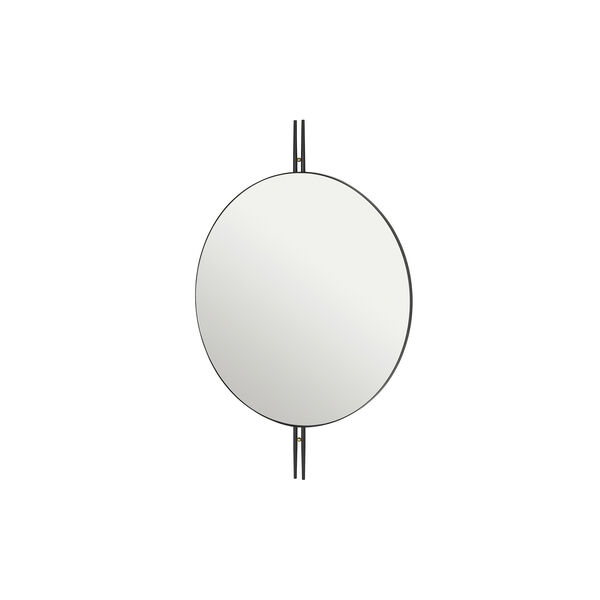 IOI Wall Mirror, black semi matt/brass sphere, GUBI