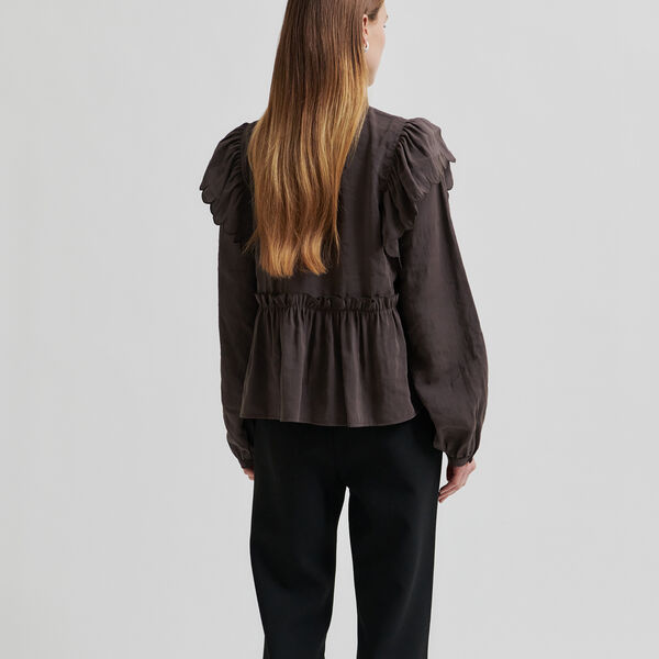Terra Frill Blouse, chocolate plum Terra Frill Blouse, chocolate plum, Second Female