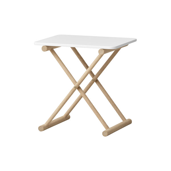 Camp Bed Table High, white/oak, Oliver Furniture