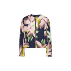 Short Quilted Jacket, dark photoristic flower, Ilse Jacobsen Hornb&aelig;k