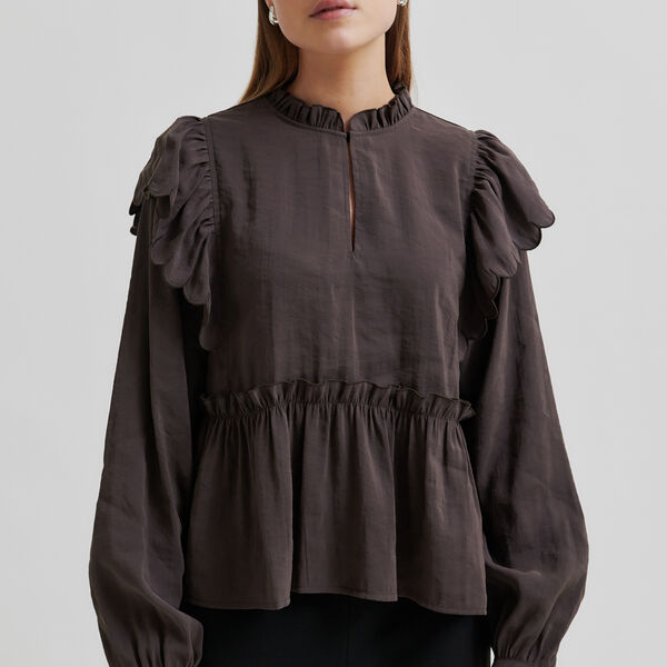 Terra Frill Blouse, chocolate plum Terra Frill Blouse, chocolate plum, Second Female