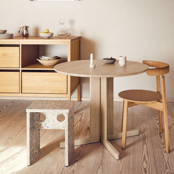 Trefoil Round Table, white oiled oak Trefoil Round Table, white oiled oak, Form & Refine