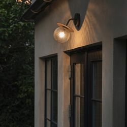 Liila Outdoor Wall Lamp, dark bronze/optic clear, Nuura