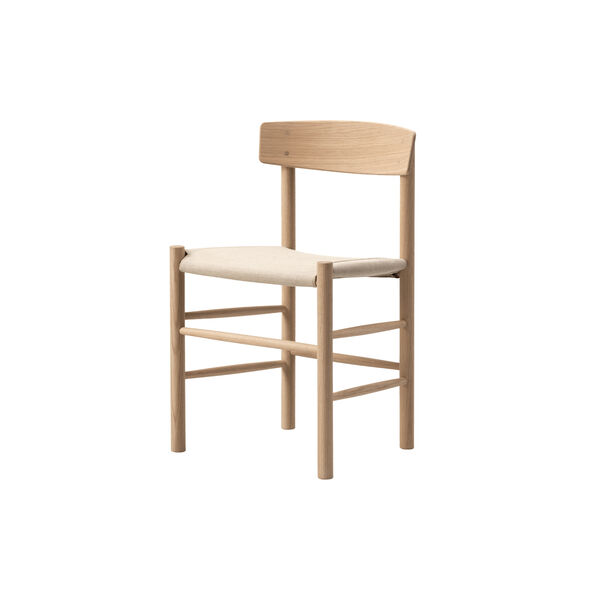 J39 Mogensen Chair with Seat Upholstery, soap treated oak/natural canvas J39 Mogensen Chair with Seat Upholstery, soap treated oak/natural canvas, Fredericia Furniture