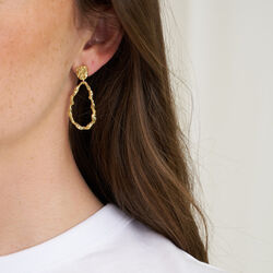 Vela foil earrings, gold plated, Pure by Nat