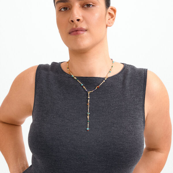 TRACE | Guldpl&auml;terad/Multi | Halsband, Pilgrim
