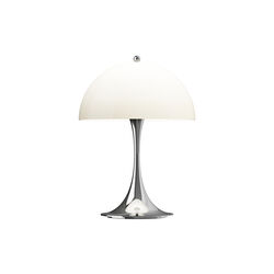 Panthella 250 Portable Table Lamp, chrome opal beige, Louis Poulsen