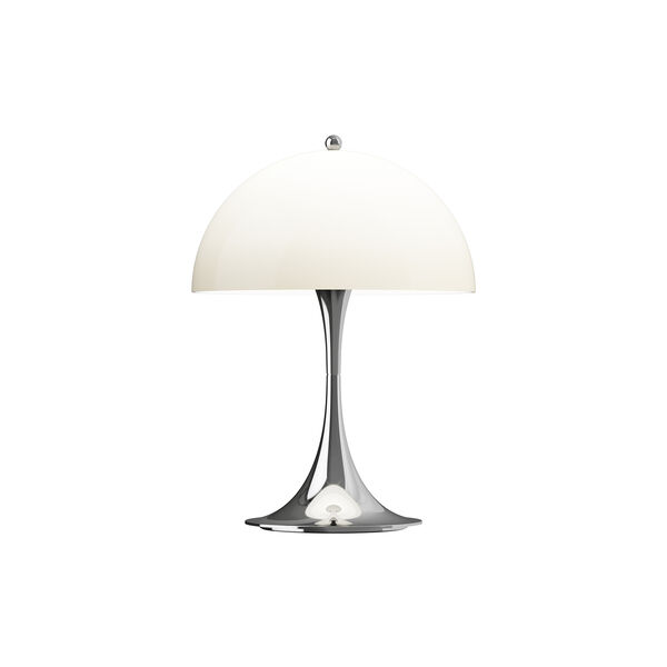 Panthella 250 Portable Table Lamp, chrome opal beige, Louis Poulsen
