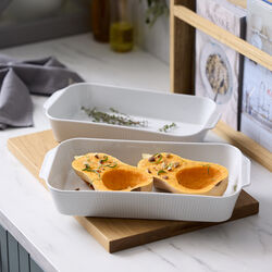 Plissé Fats djupt Set, vit, Pillivuyt