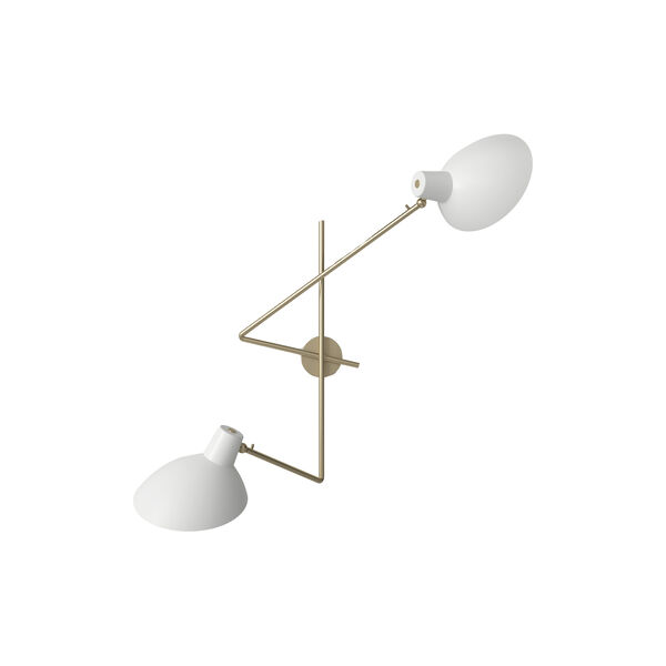 VV Cinquanta Twin Wall Lamp, white/brass, Astep