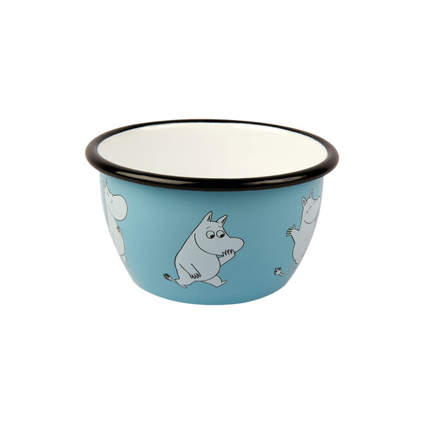 Moomin Enamel Bowl, light blue, Muurla