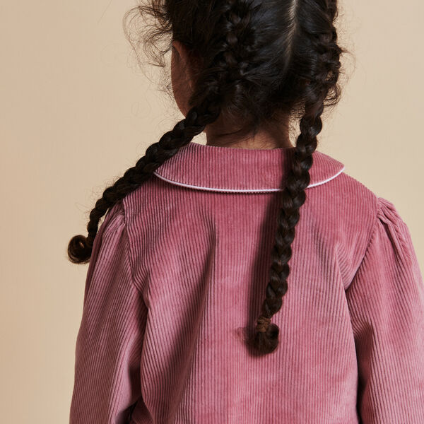 Corduroy Blouse w. Embroidery, rose comb., Copenhagen Colors Organics