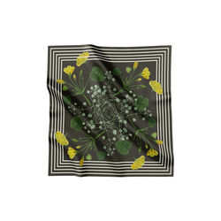 Green Striped Blossom scarf, emerald green, Flora Danica Denmark