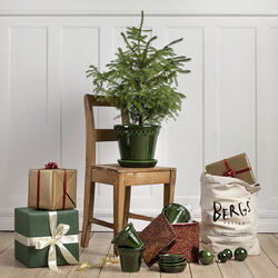 Københavner GLAZED kruka med fat, emerald green, Bergs Potter