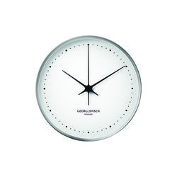 Koppel v&auml;ggklocka, vit/st&aring;l, Georg Jensen