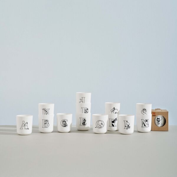 Moomin ABC mugg N, moomin white, RIG-TIG