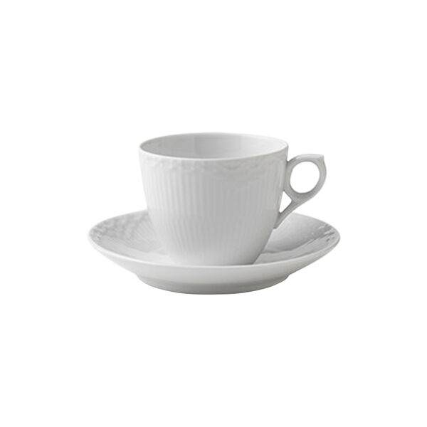 White Fluted Half Lace kopp med fat, 17 cl White Fluted Half Lace kopp med fat, 17 cl, Royal Copenhagen