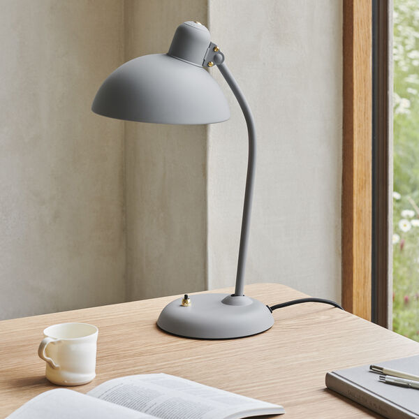 KAISER idell&trade; 6556-T Table Lamp, essay grey/brass, Fritz Hansen