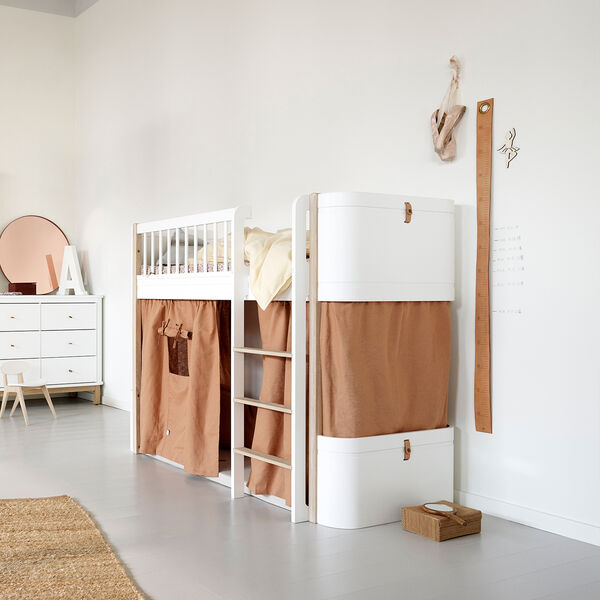 Curtain for Wood Mini+ Low Loft Bed, caramel, Oliver Furniture