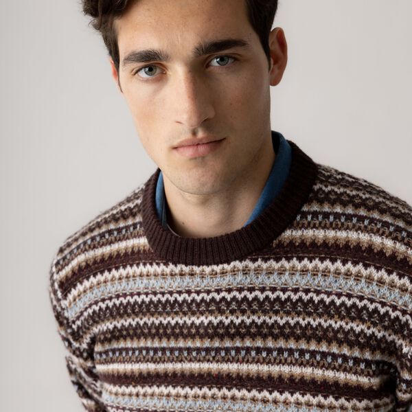 MMGLaporte Pence Crew Neck Knit, chocolate brown, MOS MOSH Gallery