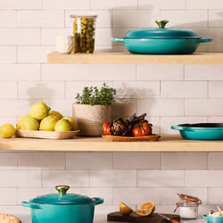 Oval grytskedh&aring;llare, bleu riviera, Le Creuset