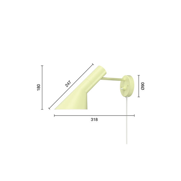 AJ v&auml;gglampa, soft lemon, Louis Poulsen