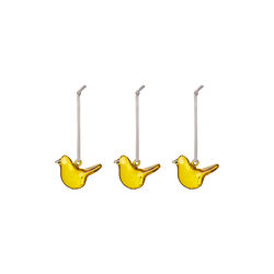 Mini Glass Birds set of 3, yellow, Iittala