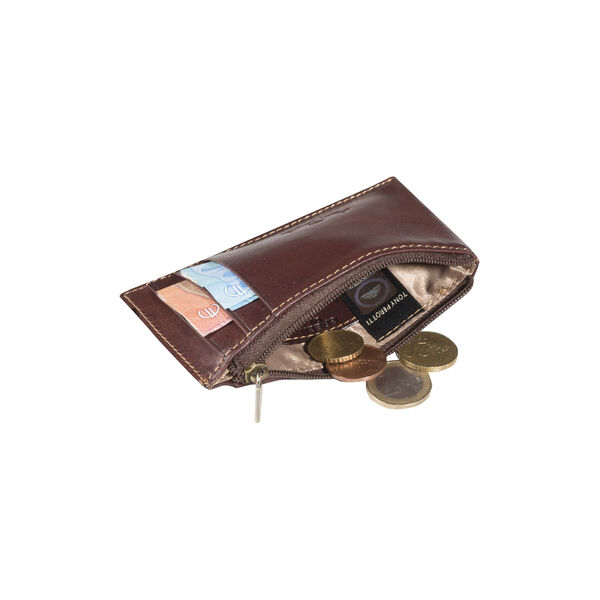 Creditcard zip wallet, dark brown, Tony Perotti