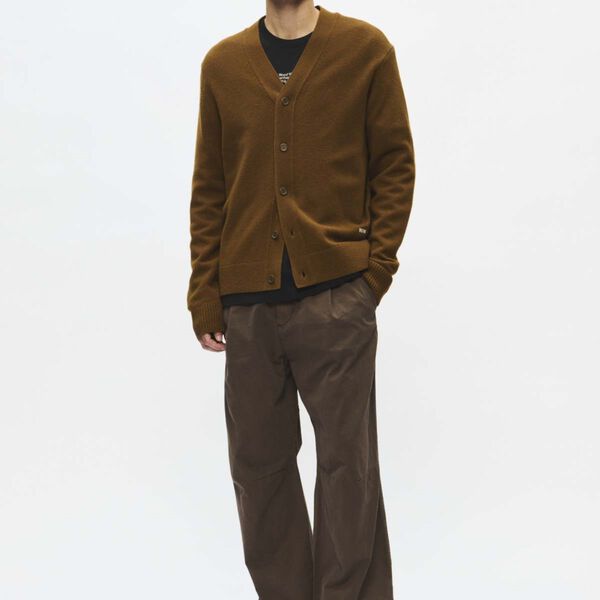 WWlogo cardigan, desert palm, Wood Wood