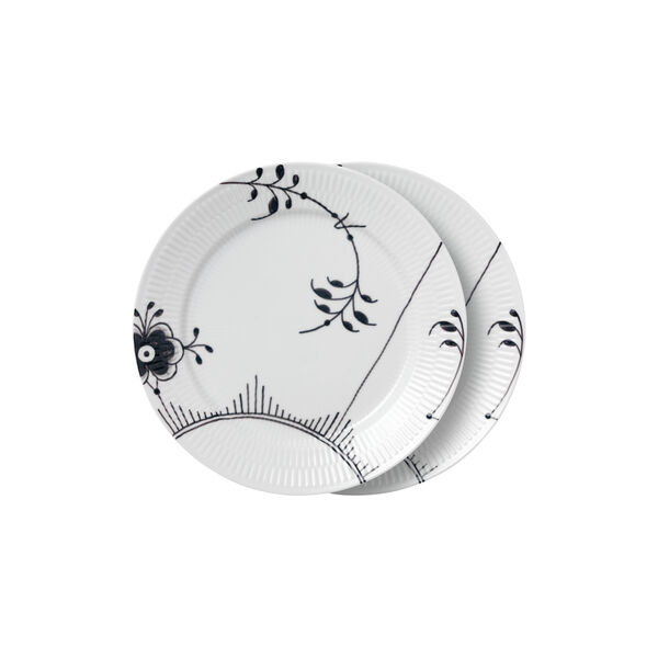 Black Fluted Mega tallrik 27 cm, 2-pack, Royal Copenhagen