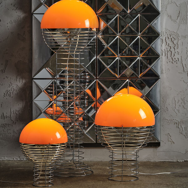 Wire Table Lamp, orange, Verpan