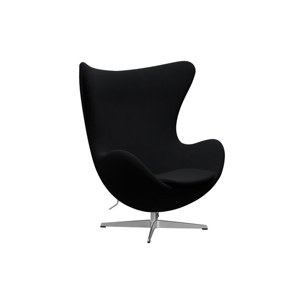 &Auml;gget&trade; 3316 Loungestol, Christianshavn 1175 black uni/satin brushed aluminium, Fritz Hansen