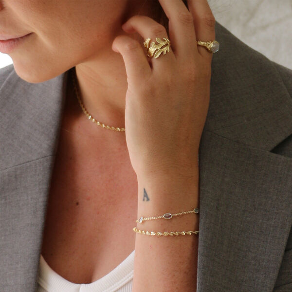 Jade | Goldplated / Rose Quartz | Armband, Pure by Nat
