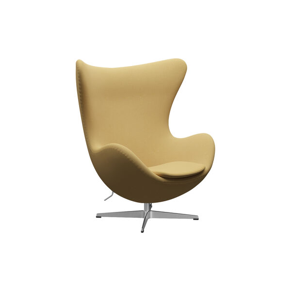 &Auml;gget&trade; 3316 Loungestol, Christianshavn 1110 yellow/satin brushed aluminium, Fritz Hansen