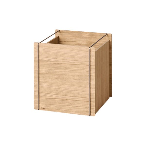 Storage Box | Square | Oiled Oak/Stainless Steel | F&ouml;rvaringsl&aring;da, MOEBE