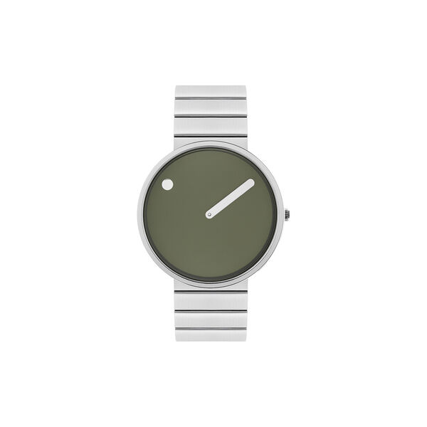Picto armbandsur, fresh olive/brushed steel, PICTO