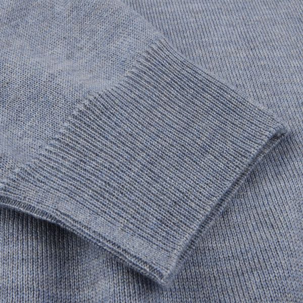 Sweater Knitted Crew Neck With Patch Merino Wool, light blue Sweater Knitted Crew Neck With Patch Merino Wool, light blue, Stenströms
