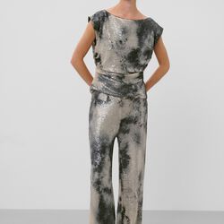 SLMacy Pants | Pistachio & Turbulence Sequin | Byxa, Soaked in Luxury